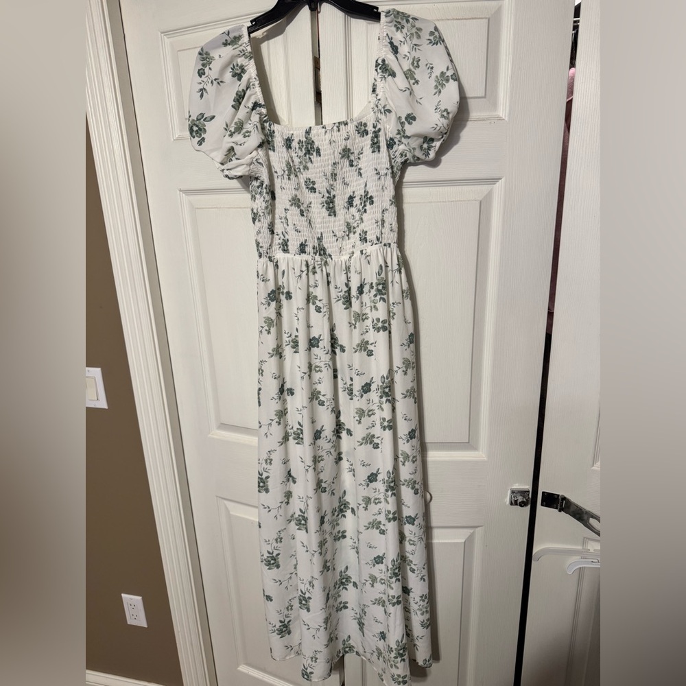 Floral Puff Sleeve Maxi Dress